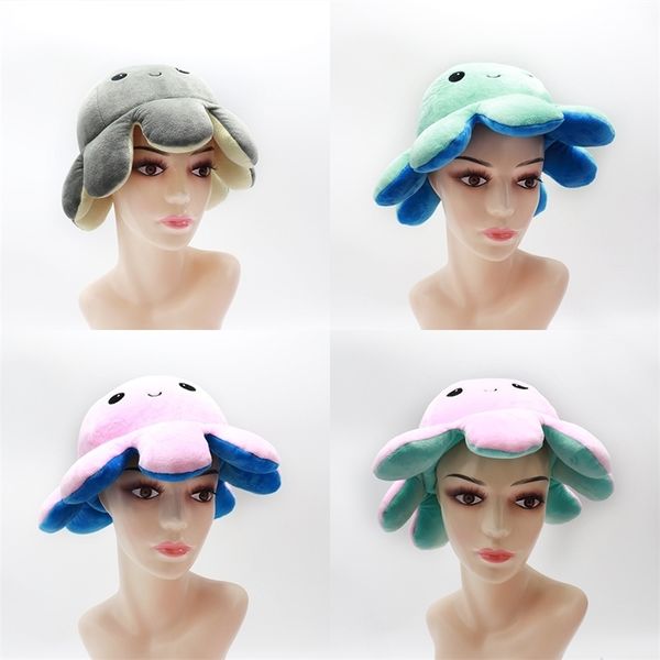 

double sided doll plush toy winter warm flip ocs hat