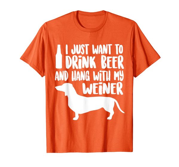 

weiner dog tshirt, drink beer hang with my weiner, White;black