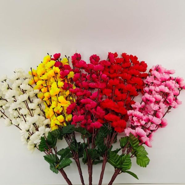 

simulation flower peach blossom branch home living room engineering decorative artificial flowers silk green plant fake & wreaths