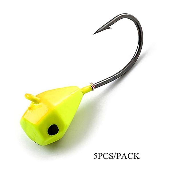 

fishing hooks 5pcs / lot 3d eyes fish lead head hook bait jigging tackle winter ice lure metal