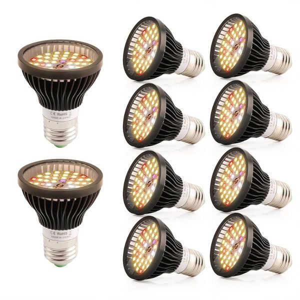 

10pcs/lot 56 led grow light bulb e27 full spectrum fito lamps for seeds cultivation flowers indoor plants growth lighting lights