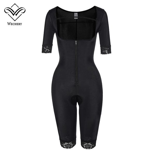

shapewear bodysuit underwear for women black zipper underbust full bodysuits body shapers thigh control slimming arm women's, Black;white