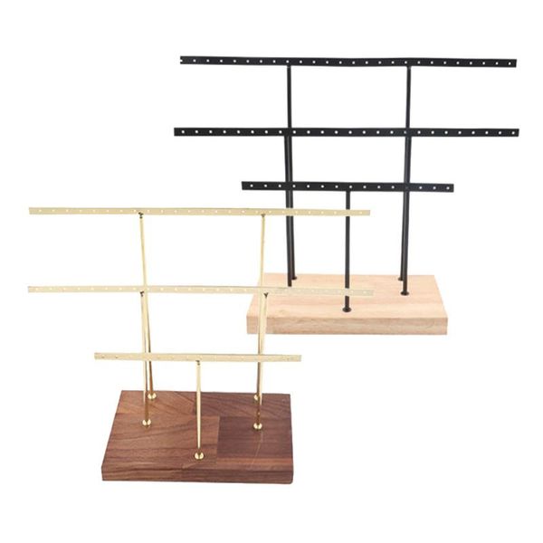 

jewelry pouches, bags 2pcs log earrings ring necklace bracelet display storage rack hanging organizer holder beech gold + walnut black, Pink;blue