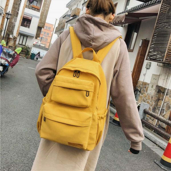 

backpack female schoolbag, canvas bag, great zipper capacity, for travel, solid, teenage girls w5in