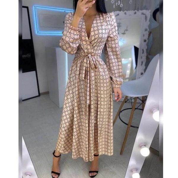 

elegant women long dress v neck full sleeve plaid print straight loose casual dresses, Black;gray