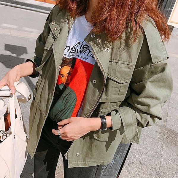 

casual loose trench coat for women turn-down collar european coats solid wide-waisted autumn streetwear plus size1, Tan;black