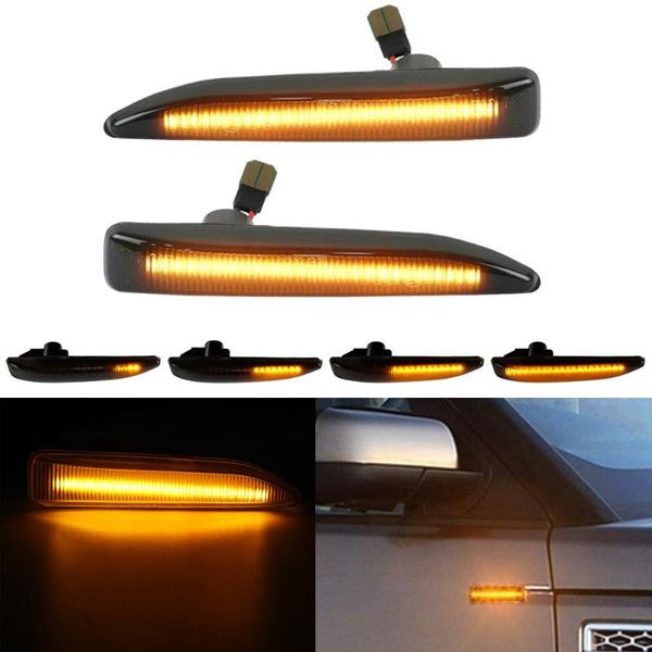 

emergency lights for 2002-2008 7 series e65 e66 e67 745li 750li 760li b7 smoked lens dynamic amber led car front fender side marker