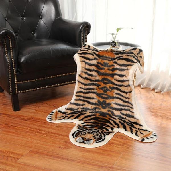 

carpets rug tiger print faux non slip anti skid mat animal carpet
