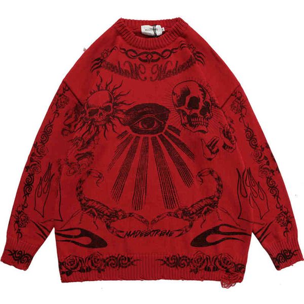 

men's sweaters suÃ©ter de algodÃ£o estampado grafite caveira masculino, blusÃ£o harajuku streetwear unistamanho grande, casal solto, retrÃ´, White;black