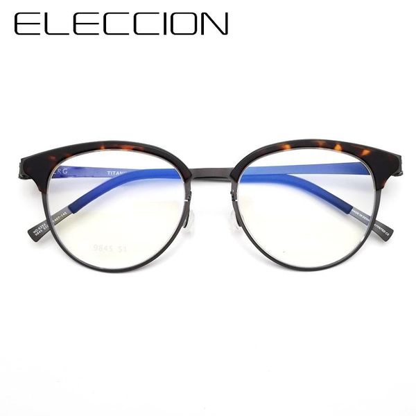 

fashion sunglasses frames eleccion eyebrow eyewear brand glasses frame men quality male round myopia optical prescription eyeglasses for wom, Black