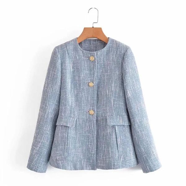 

women's jackets bbwm 2021 women elegant blue notched long sleeve suit female vintage loose office lady single-breasted blazer casual, Black;brown