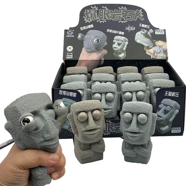 

fidget toys big eyes rock man silicone toy expression emotional dog squeezable toy decompression toys