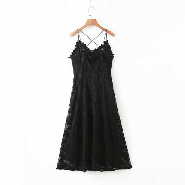 

dresses white sweet simple seaside holiday backless lace suspenders female summer new women's beach black chic dress, Black;gray