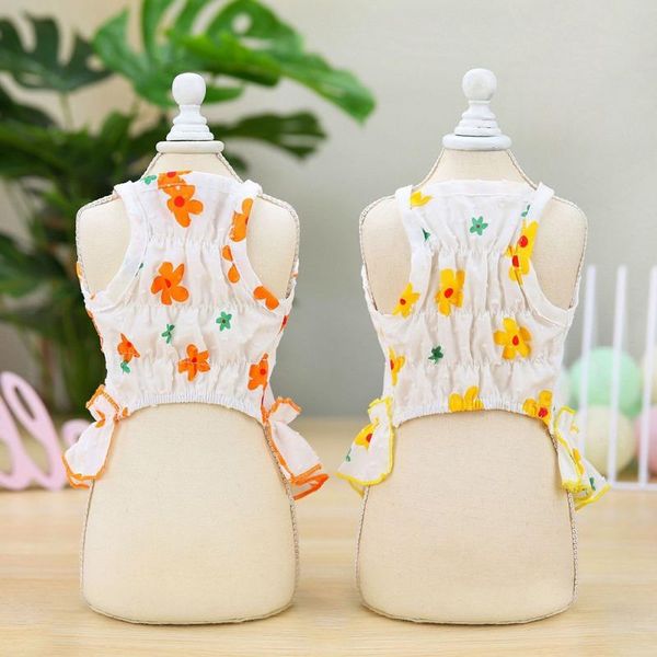 

dog summer flower suspender skirt pet for dogs cats puppy dress sundress small outfit clothes #2 apparel