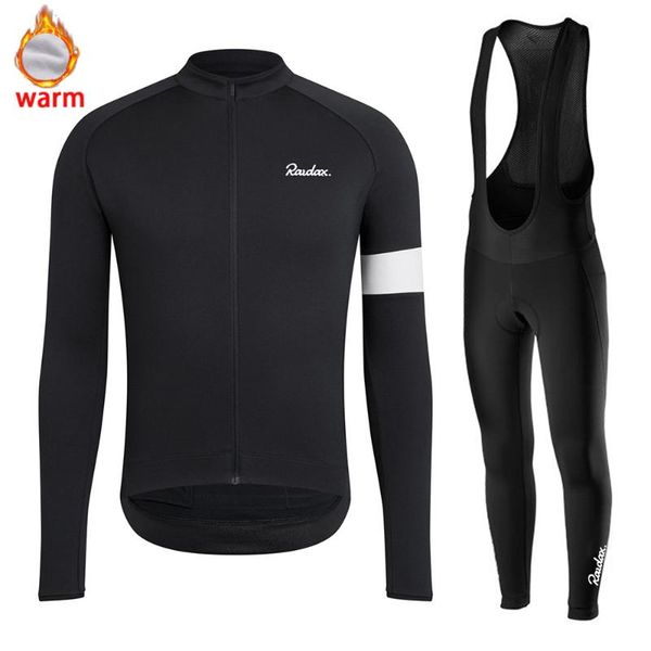 

racing sets winter thermal fleece set orange cycling clothes men's jersey suit sport riding bike mtb clothing bib pants warm ropa, Black;blue