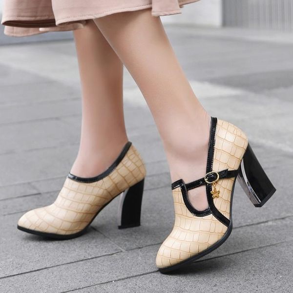 

dress shoes big size 11 12 13 14 15 16 17 ladies high heels women woman pumps elegant horseshoe and single shoe, Black