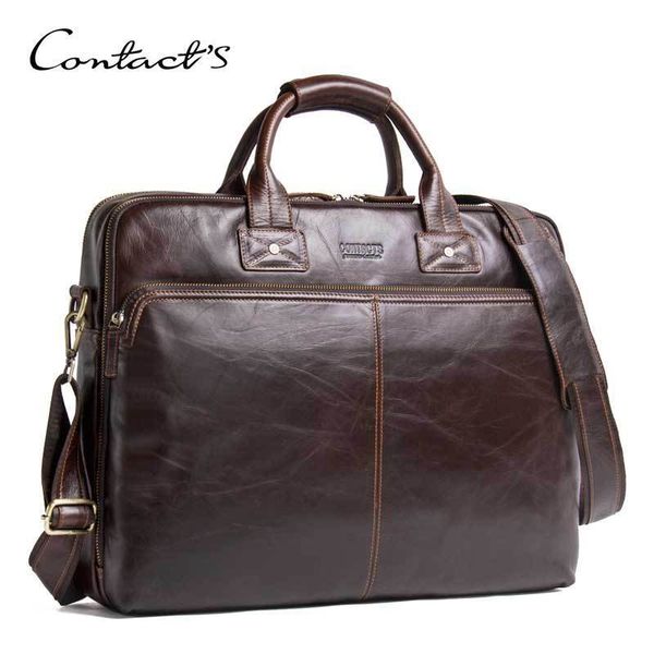 

angel black trend cowhide men's busins briefcase suitable for 15.6 inch lapcase