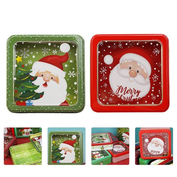 

gift wrap 2 pcs candy packing box christmas iron biscuit storage container
