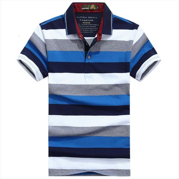 

striped shirt loose large mens polos size lapel casual short sleeved summer youth business, White;black