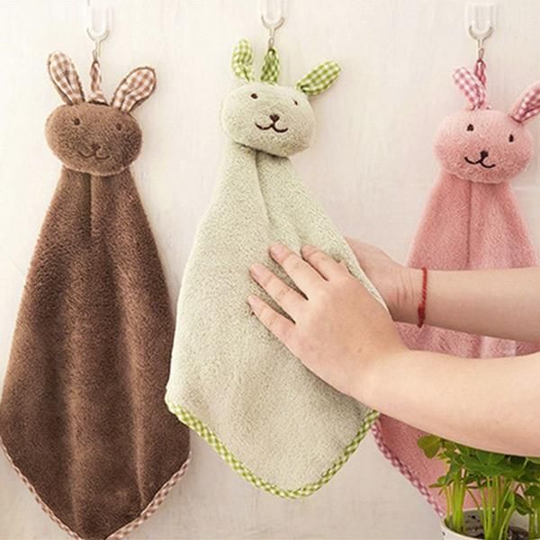

towel cute coral fleece hand kitchen hanger washcloth fashion lovely fbe3
