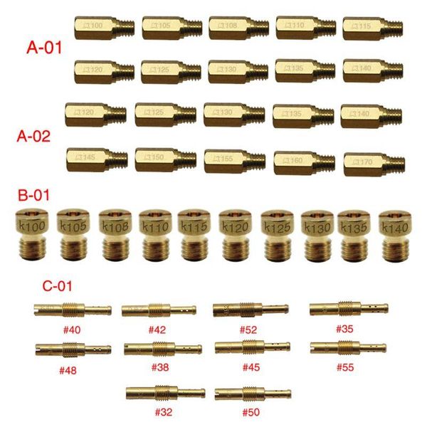 

motorcycle fuel system 10pcs set slow/pilot jet or main for pwk keihin oko cvk mikuni koso carburetor vice injectors nozzle