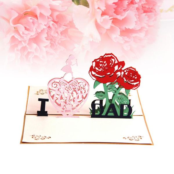

greeting cards father's day creative 3d i love dad wish kirigami paper craft