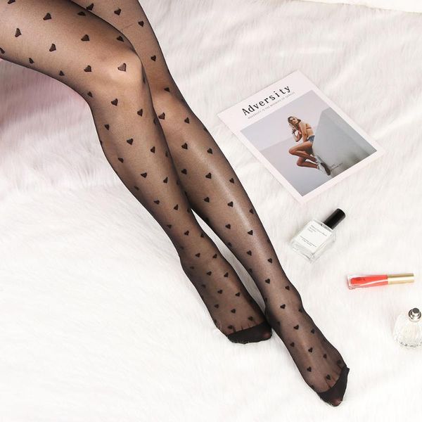 

women elastic tights classic small polka dot silk stockings thin ladies vintage weight control body pantyhos socks & hosiery, Black;white
