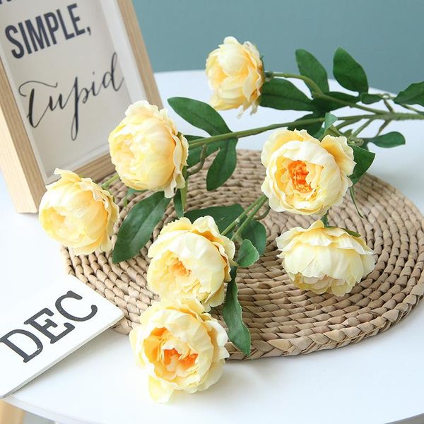 

decorative flowers & wreaths 75cm height artificial flower 7 heads peony high grade fake wedding party festive wall decoration diy
