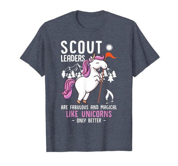 

scout leaders are fabulous and magical like unicorns t-shirt, White;black