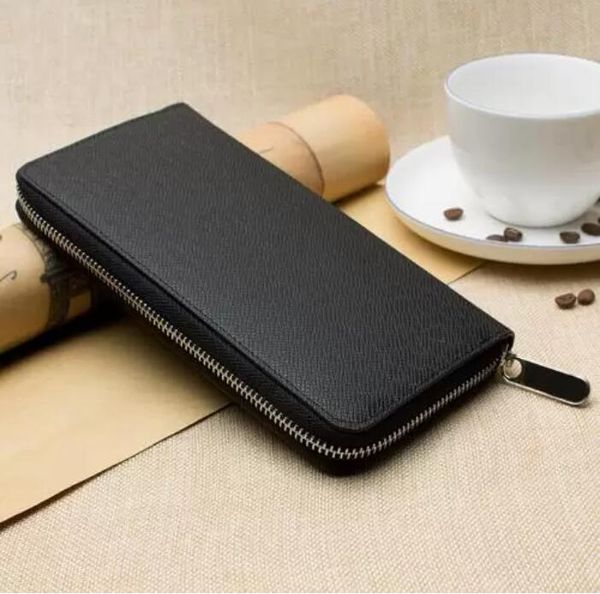 

fashion women clutch wallet pu leather wallet single zipper wallets lady ladies long classical purse with orange box card, Red;black