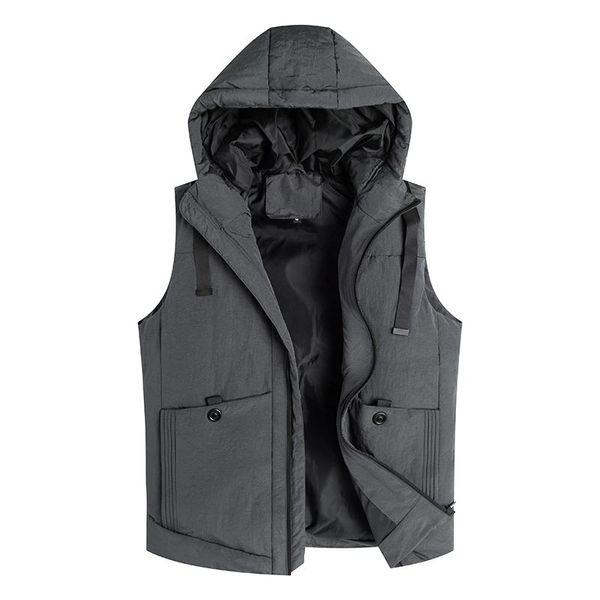 

men's vests 85% white duck down vest men jacket clothing 2021 winter hoodies thick male coats fashion warm windproof waistcoat homme, Black;white