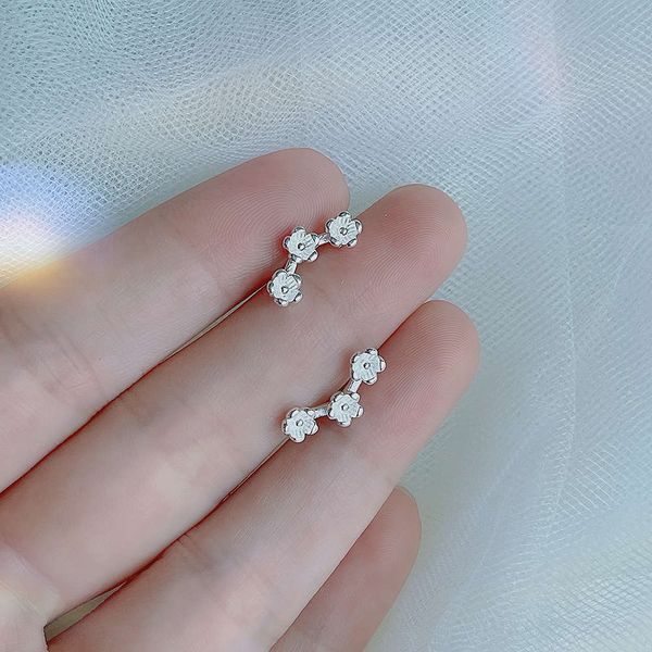 

flower earrings fashion high sense temperament plum simple