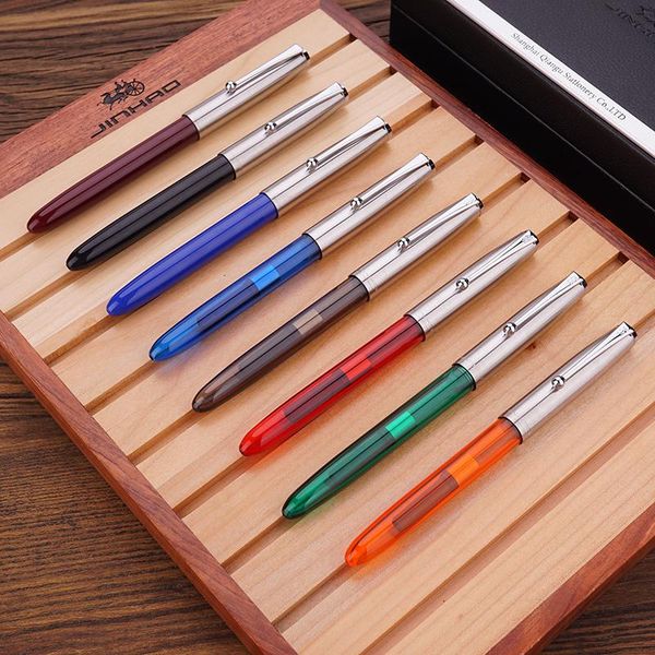 

fountain pens jinhao pen 0.38mm ink penna stilografica transparent suitable for students to practice office writing
