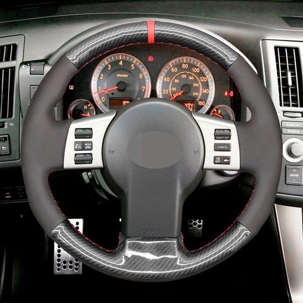 

hand sew black suede car steering wheel cover for infiniti fx fx35 fx45 2003-2007 2008 350z 2002-2009 covers