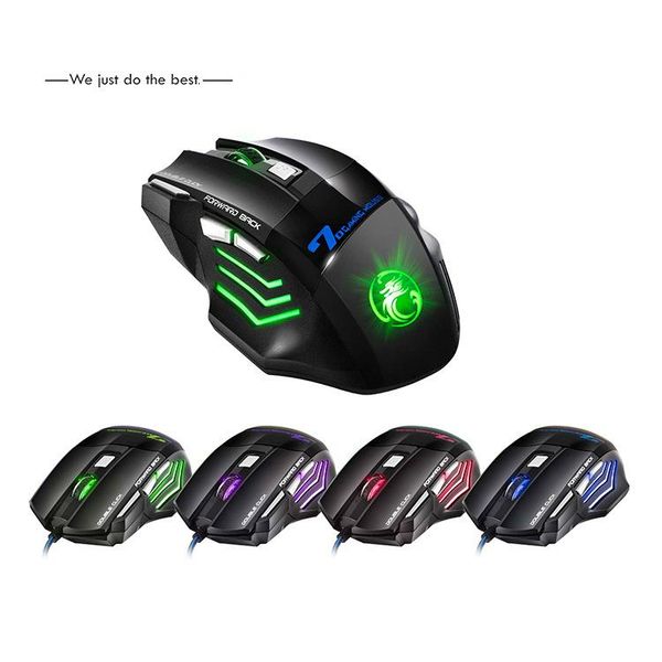 

mice universal x7 computer game mouse respiratory led backlight gaming double click 7 buttons usb wired optical yellow