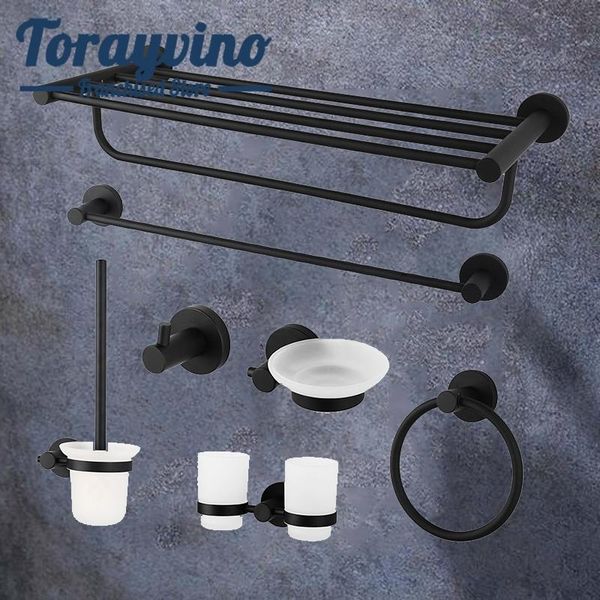 

bath accessory set black painting hardware for bathroom towel rack accessories toilet storage space aluminum metal