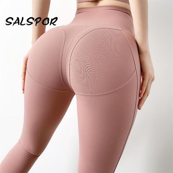 

women's leggings salspor booty fitness women high waist elasticity abdomen sport gym pants athletic quick dry sportswear, Black