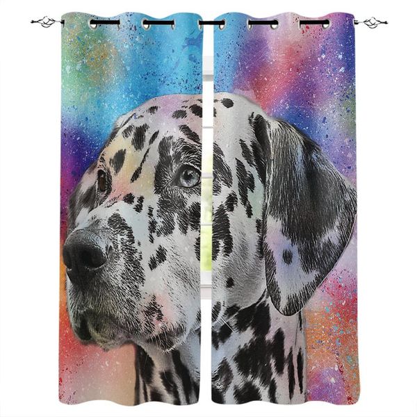 

animal dog colorful texture window curtains home living room bedroom item curtain luxury & drapes