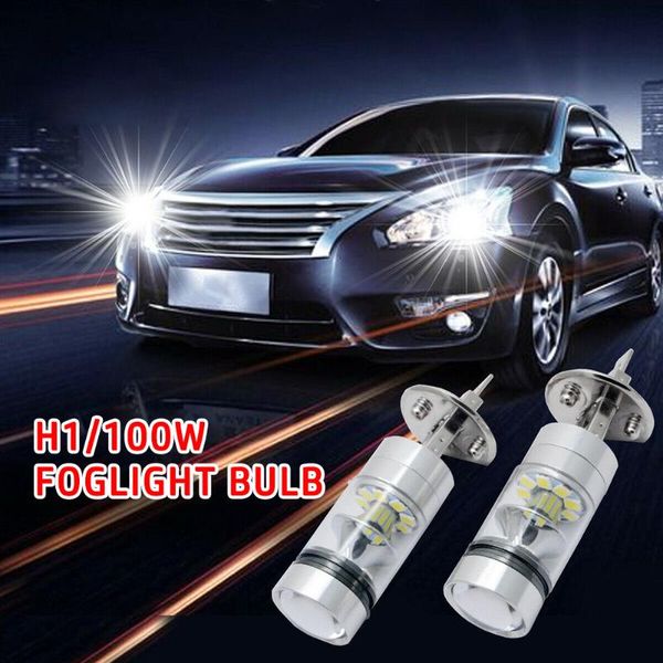 

emergency lights white h1 100w bulbs headlight led super bright 2pcs car fog