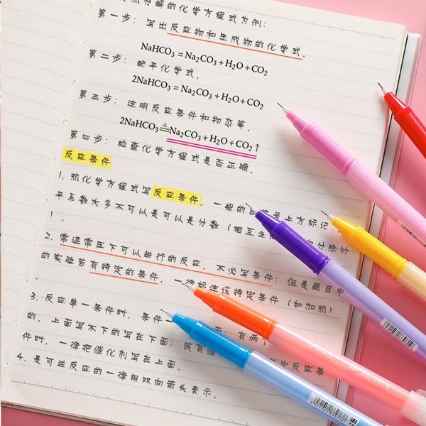 

8pcs/set color gel pens 0.5mm high capacity neutral pen for school office drawing notes watercolor caneta stationery supplies