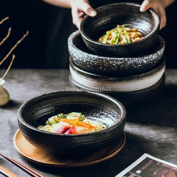

bowls simple large bowl of soup noodle restaurant creative ramen deep plate spicy tableware set