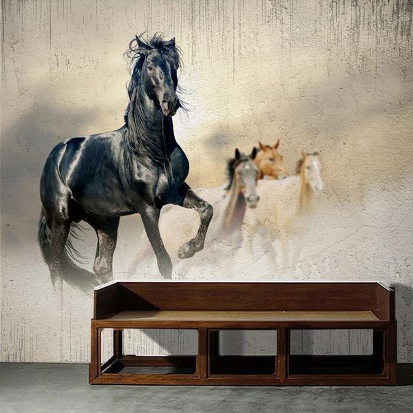

wallpapers drop custom po wall painting wallpaper nordic modern 3d horse art mural background decoration papel de parede
