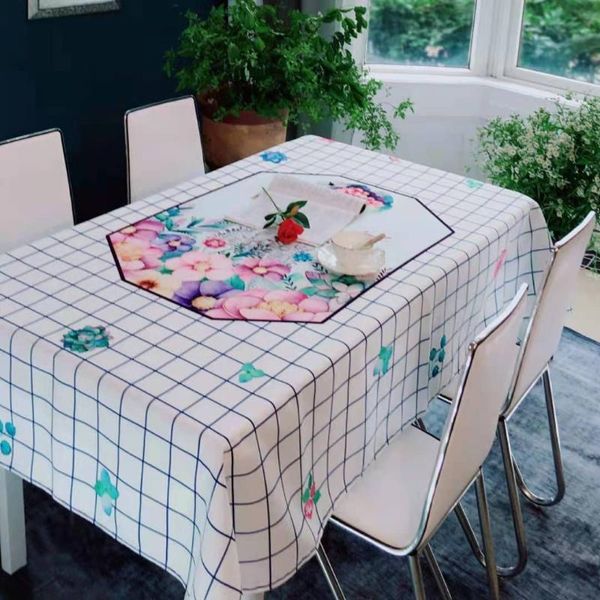 

nordic literary cotton linen plaid tablecloth trellis garden printing restaurant table coffee cloth