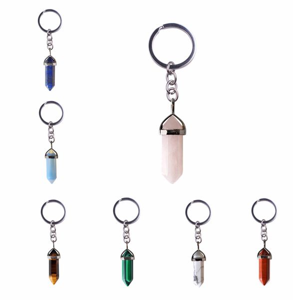 

charm natural stone colorful tapered silver color female fashion keychain boho jewelry car