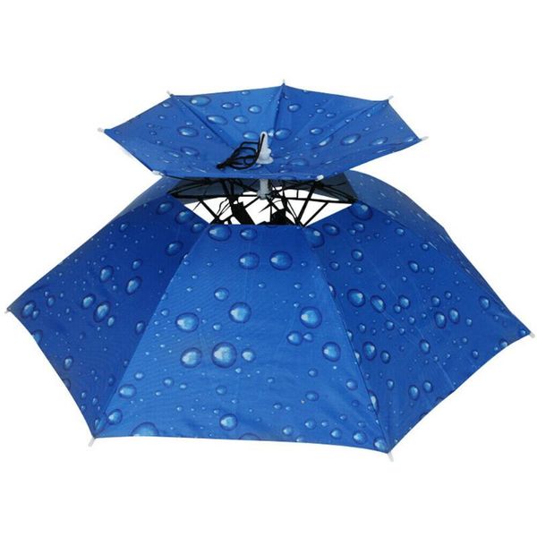 

outdoor hats double layer fishing umbrella hat cycling hiking camping beach sunshade sunny rainy anti-uv cap for men women, Black;white