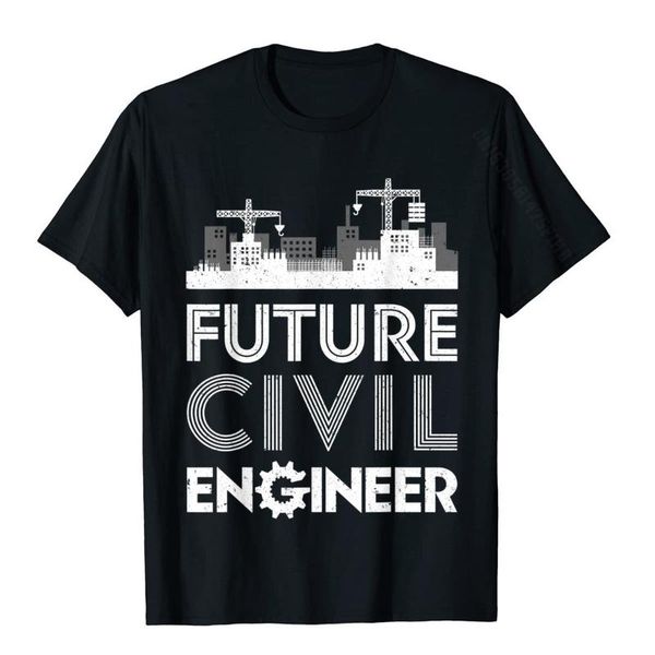 

men's t-shirts future civil engineer men women engineering student gifts t-shirt gift street tees arrival cotton tshirts, White;black