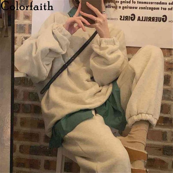 

autumn winter women sweatshirts pullovers oversized itself korean pop jumper warm wild short ss6429 210427, Black