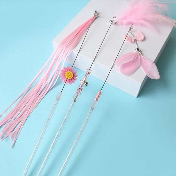

cat toys 1pc plastic kitten interactive stick funny fishing rod game wand feather toy pet supplies accessory