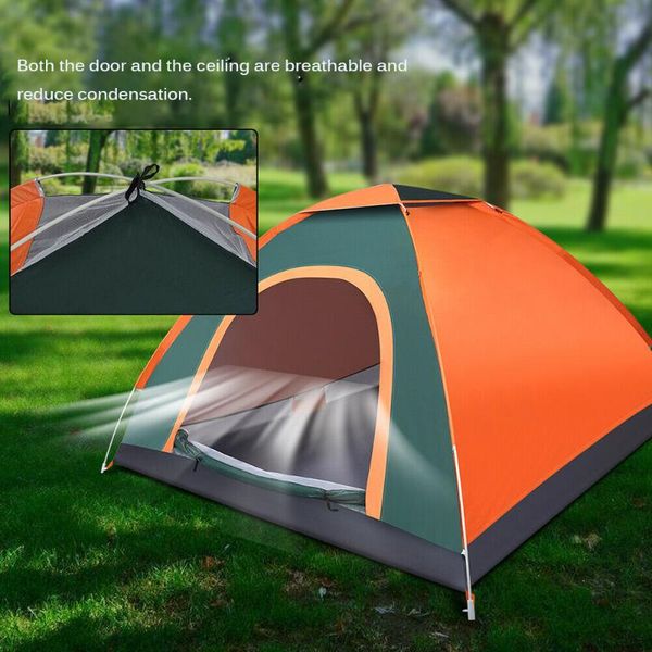 

outdoor hiking camping tent 3-4 person beach tents travel windbreak shelter dual layer waterproof anti uv tourist and shelters