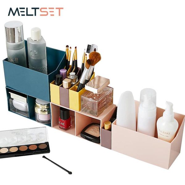 

bathroom storage & organization 4 in 1 cosmetic box plastic makeup organizer desksundries for cosmetics skincare lipstick jewelry